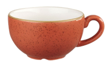 CHURCHILL SUPER VITRIFIED STONECAST SPICED ORANGE CAPPUCCINO CUP 8OZ