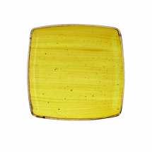 CHURCHILL SUPER VITRIFIED STONECAST MUSTARD DEEP SQUARE PLATE 10.6inch