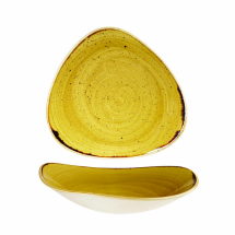 CHURCHILL SUPER VITRIFIED STONECAST MUSTARD SEED TRIANGULAR BOWL 21.1OZ