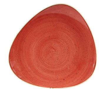 CHURCHILL SUPER VITRIFIED STONECAST BERRY RED TRIANGULAR PLATE 10.4Inch