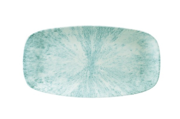 CHURCHILL SUPER VITRIFIED STUDIO PRINTS STONE AQUAMARINE OBLONG PLATE 14X7.4Inch