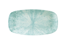 CHURCHILL SUPER VITRIFIED STUDIO PRINTS STONE AQUAMARINE OBLONG PLATE 14X7.4inch