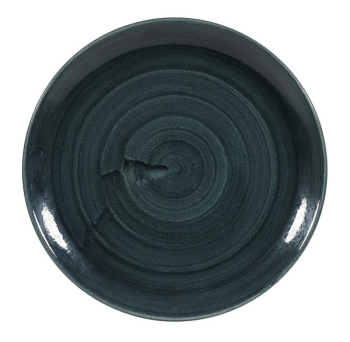 CHURCHILL SUPER VITRIFIED STONECAST PATINA RUSTIC TEAL COUPE PLATE 11.3Inch