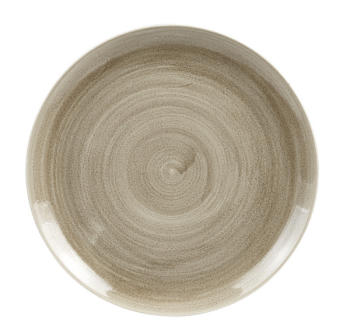 CHURCHILL SUPER VITRIFIED STONECAST PATINA ANTIQUE TAUPE COUPE PLATE 11.3Inch
