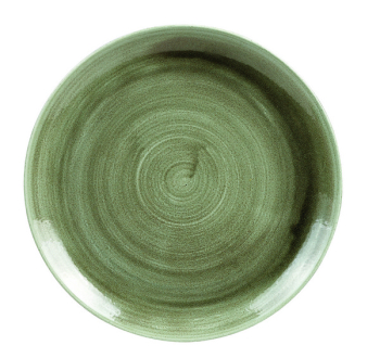 CHURCHILL SUPER VITRIFIED STONECAST PATINA BURNISHED GREEN COUPE PLATE 10.2Inch
