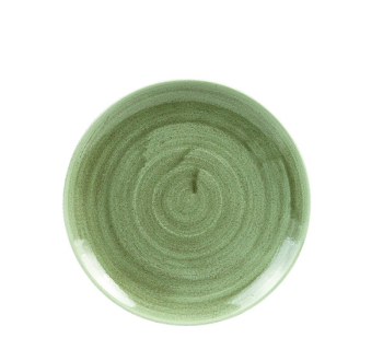 CHURCHILL SUPER VITRIFIED STONECAST PATINA BURNISHED GREEN COUPE PLATE 8.5Inch