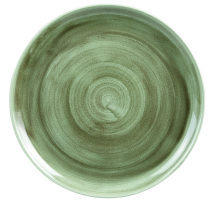 CHURCHILL SUPER VITRIFIED STONECAST PATINA BURNISHED GREEN COUPE PLATE 12.8inch