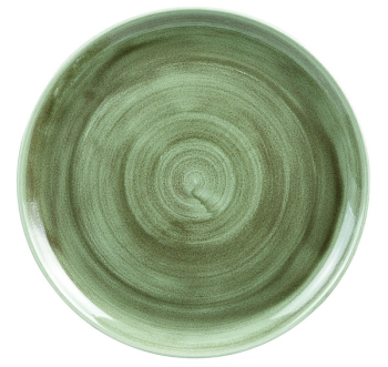 CHURCHILL SUPER VITRIFIED STONECAST PATINA BURNISHED GREEN COUPE PLATE 12.8Inch