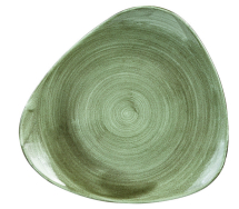 CHURCHILL SUPER VITRIFIED STONECAST PATINA BURNISHED GREEN TRIANGULAR PLATE 12.2inch