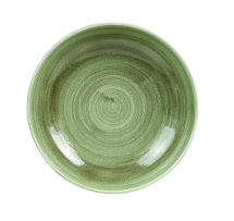 CHURCHILL SUPER VITRIFIED STONECAST PATINA BURNISHED GREEN COUPE BOWL 40OZ