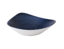 CHURCHILL SUPER VITRIFIED STONECAST PLUME ULTRAMARINE TRIANGULAR BOWL 21OZ