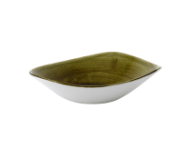 CHURCHILL SUPER VITRIFIED STONECAST PLUME OLIVE TRIANGULAR BOWL 21OZ