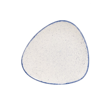 CHURCHILL SUPER VITRIFIED STONECAST HINTS INDIGO BLUE TRIANGULAR PLATE 9Inch