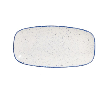 CHURCHILL SUPER VITRIFIED STONECAST HINTS BLUE OBLONG PLATE 11.7X6Inch