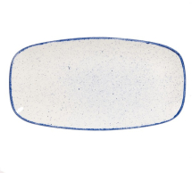 CHURCHILL SUPER VITRIFIED STONECAST HINTS INDIGO BLUE OBLONG PLATE 14X7.4inch