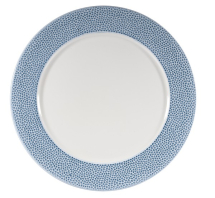 CHURCHILL SUPER VITRIFIED ISLA OCEAN BLUE FOOTED PLATE 10.9inch