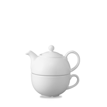 CHURCHILL SUPER VITRIFIED WHITE HOLLOWARE ONE CUP TEAPOT 12.7OZ