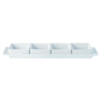 DPS PORCELITE CREATIONS SET 4 BOWLS & TRAY 15X3.5Inch