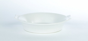 WHITE BAKEWARE ROUND EARED DISH 18CM(38CL)/7Inch(13OZ)