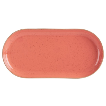 SEASONS CORAL NARROW OVAL PLATE 32X20CM  X6  118132CO