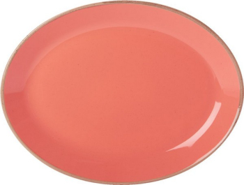 DPS PORCELITE SEASONS CORAL OVAL PLATE 11.8Inch