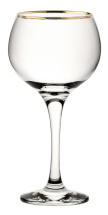 UTOPIA AMBASSADOR WATER GLASS GOLD RIM X6