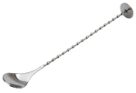 STAINLESS STEEL MIXING BAR 11" COCKTAIL SPOON DISC MUDDLER