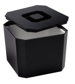 SQUARE ICE BUCKET 4 LITRE 218X218X172MM BLACK PLASTIC