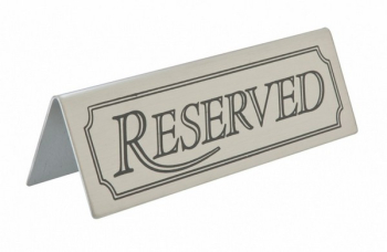 ALUMINIUM 'RESERVED' SIGN 125X45MM