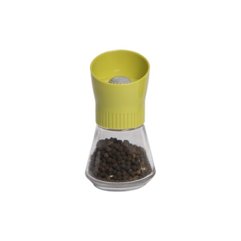 T&G SOLA PEPPER MILL GREEN TOP GLASS BASE