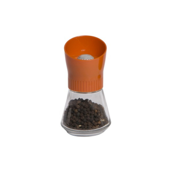 T&G SOLA PEPPER MILL ORANGE TOP GLASS BASE