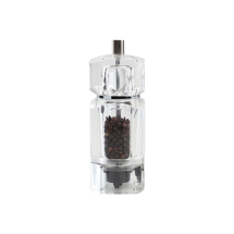 T&G CUBIC PEPPER MILL CLEAR ACRYLIC 140MM