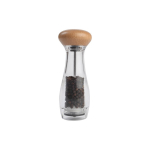 T&G PEBBLE PEPPER MILL CLEAR ACRYLIC BEECH TOP 180MM