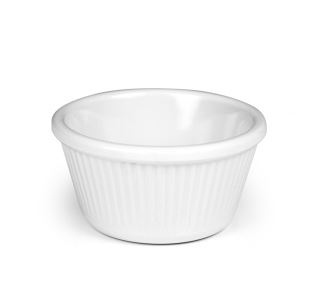 MELAMINE WHITE FLUTED RAMEKIN 4OZ