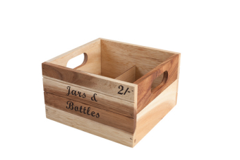 BAROQUE BOTTLE CRATE 'JARS & BOTTLES' ACACIA 205X200X120