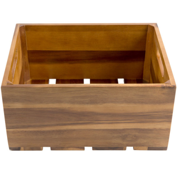 ACACIA WOOD 1:2 GASTRO SERVING & DISPLAY CRATE 32.5X26.5X16CM