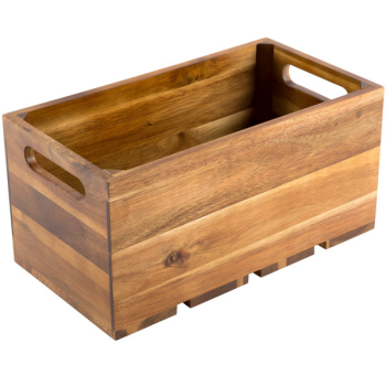 ACACIA WOOD 1:3 GASTRO SERVING DISPLAY CRATE 325x175x160MM