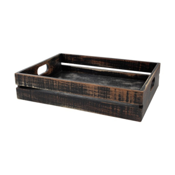 T&G DRIFT LARGE CRATE RUSTIC BLACK 420x300x90 09552