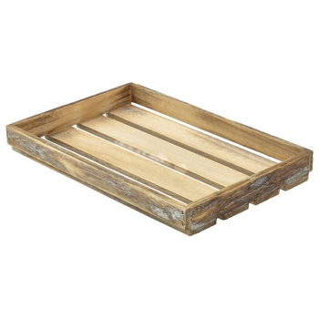 WOODEN CRATE DARK RUSTIC 35X23X4CM