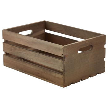 WOODEN CRATE DARK RUSTIC 34X23X15CM