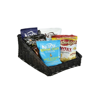 WICKER DISPLAY BASKET BLACK 46X36X20CM- 7CM FRONT