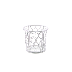 GENWARE WHITE WIRE BASKET 10CM DIA