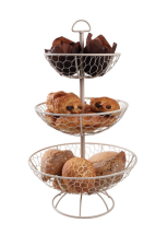 PROVENCE 3 TIER BASKET  CREAM WIREWARE D300X500 23050