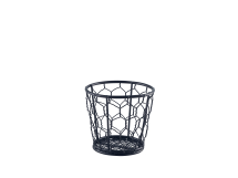 BLACK CHICKEN WIRE BASKET 10CM DIA  X6 WB10BK