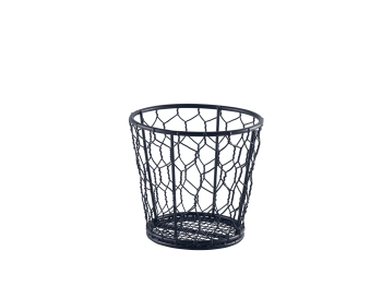 BLACK CHICKEN WIRE BASKET 12CM DIA  WB12BK