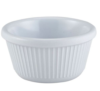 MELAMINE WHITE FLUTED RAMEKIN 3OZ