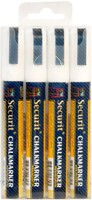 CHALKMARKERS 4 PACK WHITE MEDIUM 2-6MM EDGED TIP