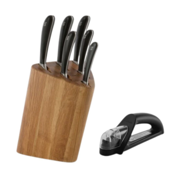 ROBERT WELCH SIGNATURE PRISM OAK KNIFE BLOCK SET -SHARPENER