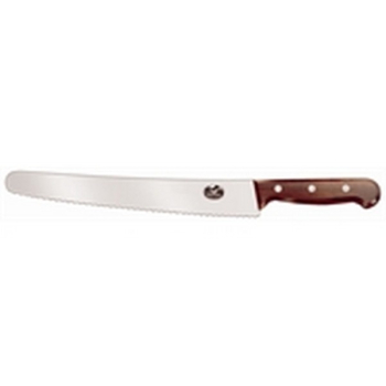 VICTORINOX PASTRY KNIFE SERRATED CURVED 10Inch BLADE BROWN HANDLE