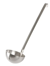 HEAVY DUTY LADLE 120ML HOOKED STAINLESS STEEL ONE PIECE